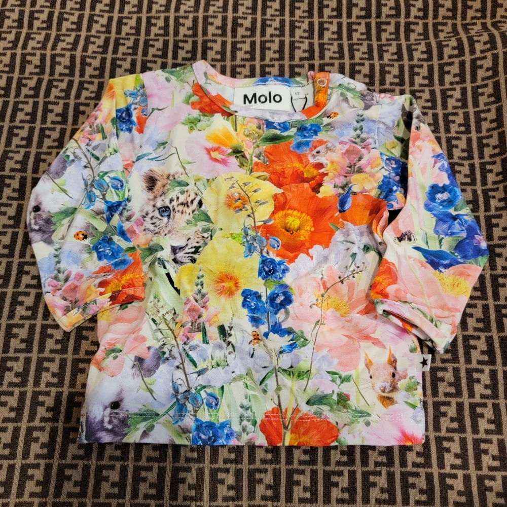 Molo girls size 62 Eva NWT pink long sleeve shirts 3 months newborn